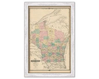 WISCONSIN 1878 Map, Replica or Genuine Original