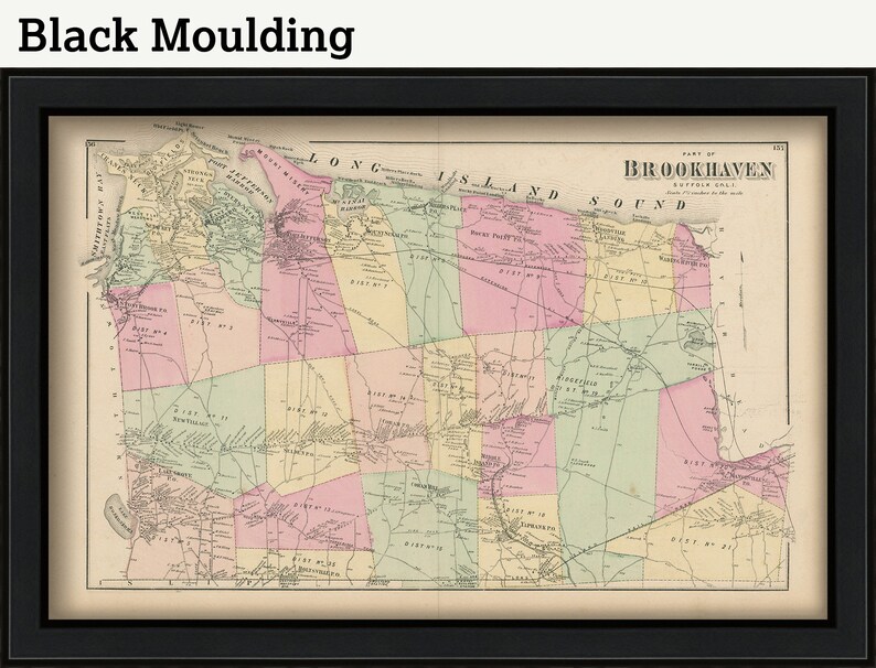 Brookhaven New York 1873 Map Replica and GENUINE ORIGINAL Etsy