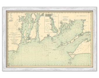 Martha's Vineyard & Narragansett Bay Nautical Chart by Eldridge 1900 West Chop to Point Judith