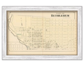 BETHLEHEM, Pennsylvania 1872 Map - Replica or Genuine Original