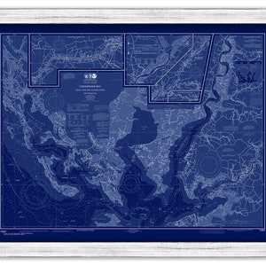 CHESAPEAKE BAY, Honga, Nanticoke and Wicomico Rivers, Maryland/Virginia  -  2017 Nautical Chart Blueprint