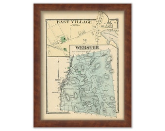 Town of WEBSTER, Massachusetts 1870 Map
