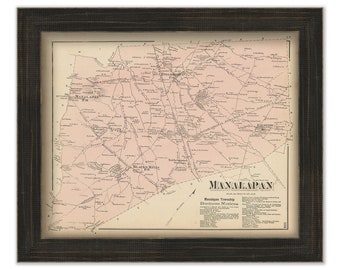 MANALAPAN, New Jersey 1873 Map - Replica or Genuine ORIGINAL