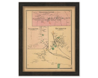 WILLISTON and RICHMOND, Vermont - 1869 Map