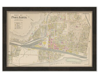 Village of PORT JERVIS, New York 1903 Map - Replica or Genuine Original