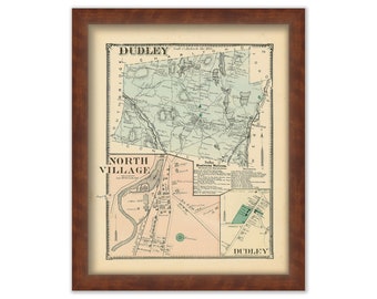 Town of DUDLEY, Massachusetts 1870 Map