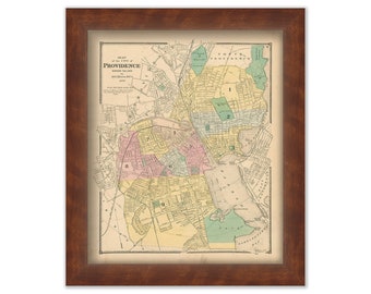 PROVIDENCE, Rhode Island 1870 Map