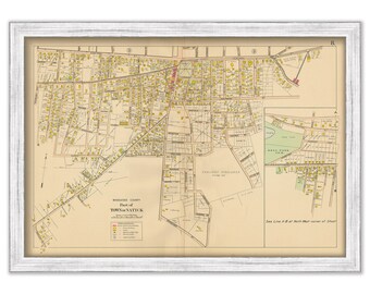 NATICK, Massachusetts 1908 Map - Replica or GENUINE Original