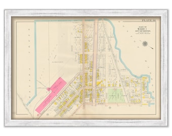 EAST BOSTON, Massachusetts 1912 map, Plate 30 - Addison and Saratoga Streets - Replica or GENUINE Original