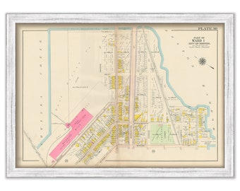 EAST BOSTON, Massachusetts 1912 map, Plate 30 - Addison and Saratoga Streets - Replica or GENUINE Original