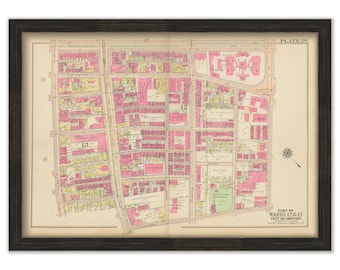 BOSTON, Massachusetts 1917 Map, Plate 29, South End, Lower Roxbury  -  Replica or Genuine ORIGINAL