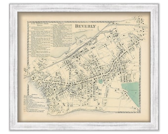 BEVERLY, Massachusetts 1872 Map - Replica or Genuine ORIGINAL