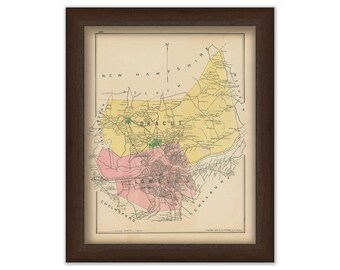 DRACUT and LOWELL, Massachusetts 1889 Map - Replica or Genuine ORIGINAL