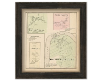 SOUTH GLENS FALLS, New York 1866 Map, Replica or Genuine Original