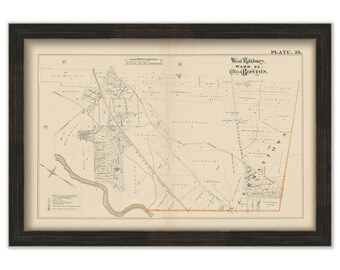 WEST ROXBURY, Boston, Massachusetts 1882 Map - Replica or Genuine ORIGINAL -  Germantown