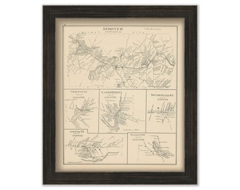 ANDOVER, New Hampshire 1892 Map, Replica or GENUINE ORIGINAL