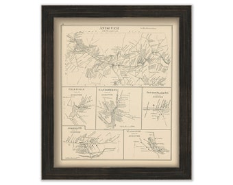 ANDOVER, New Hampshire 1892 Map, Replica or GENUINE ORIGINAL