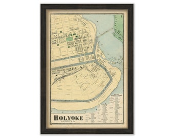 Village of HOLYOKE, Massachusetts 1870 Map