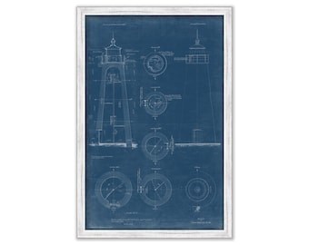 COVE POINT LIGHTHOUSE, Maryland  -  Blueprint Drawing and Plan of the Lighthouse as it was in 1892