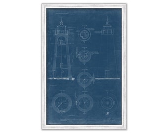 COVE POINT LIGHTHOUSE, Maryland  -  Blueprint Drawing and Plan of the Lighthouse as it was in 1892