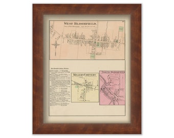 WEST BLOOMFIELD Villages, Ontaro County, New York 1874 Map