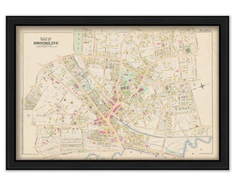 Brookline, Massachusetts 1888 Map