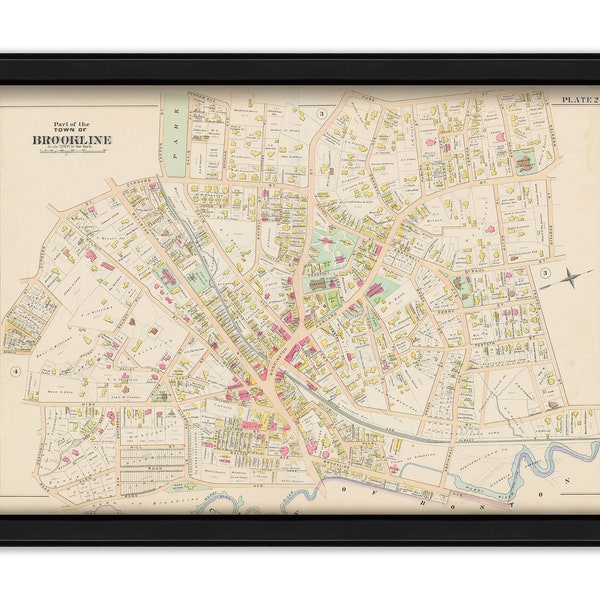 Brookline, Massachusetts 1888 Map