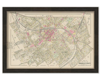 MIDDLETOWN, New York 1903 Map - Replica or Genuine Original