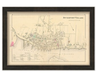BUCKSPORT, Maine 1881 Map, Replica or Genuine Original