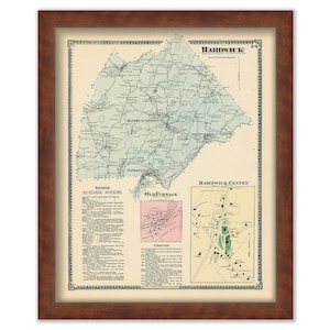 Town of HARDWICK, Massachusetts 1870 Map