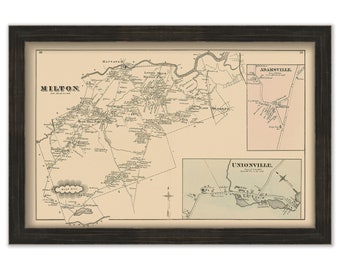 MILTON, Massachusetts 1876 Map - Replica or GENUINE ORIGINAL