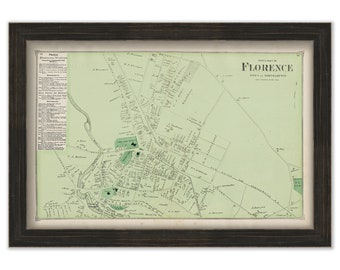 Village of North FLORENCE, Massachusetts 1873 Map