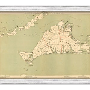 MARTHA&#39;S VINEYARD, Massachusetts Map/Chart - 1891