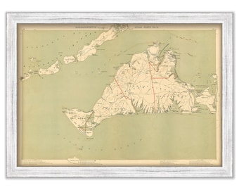 MARTHA'S VINEYARD, Massachusetts Map/Chart - 1891