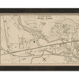 Map Of Hyde Park Ma Map Of Hyde Park Suffolk Co. Massachusetts Ma. 1890. | Etsy