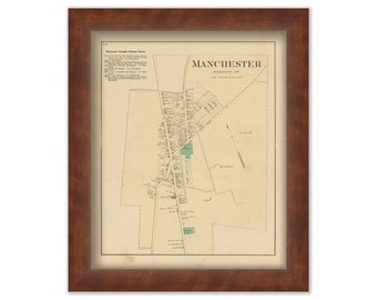 Village of MANCHESTER, Pennsylvania 1876 Map - Replica or Genuine ORIGINAL