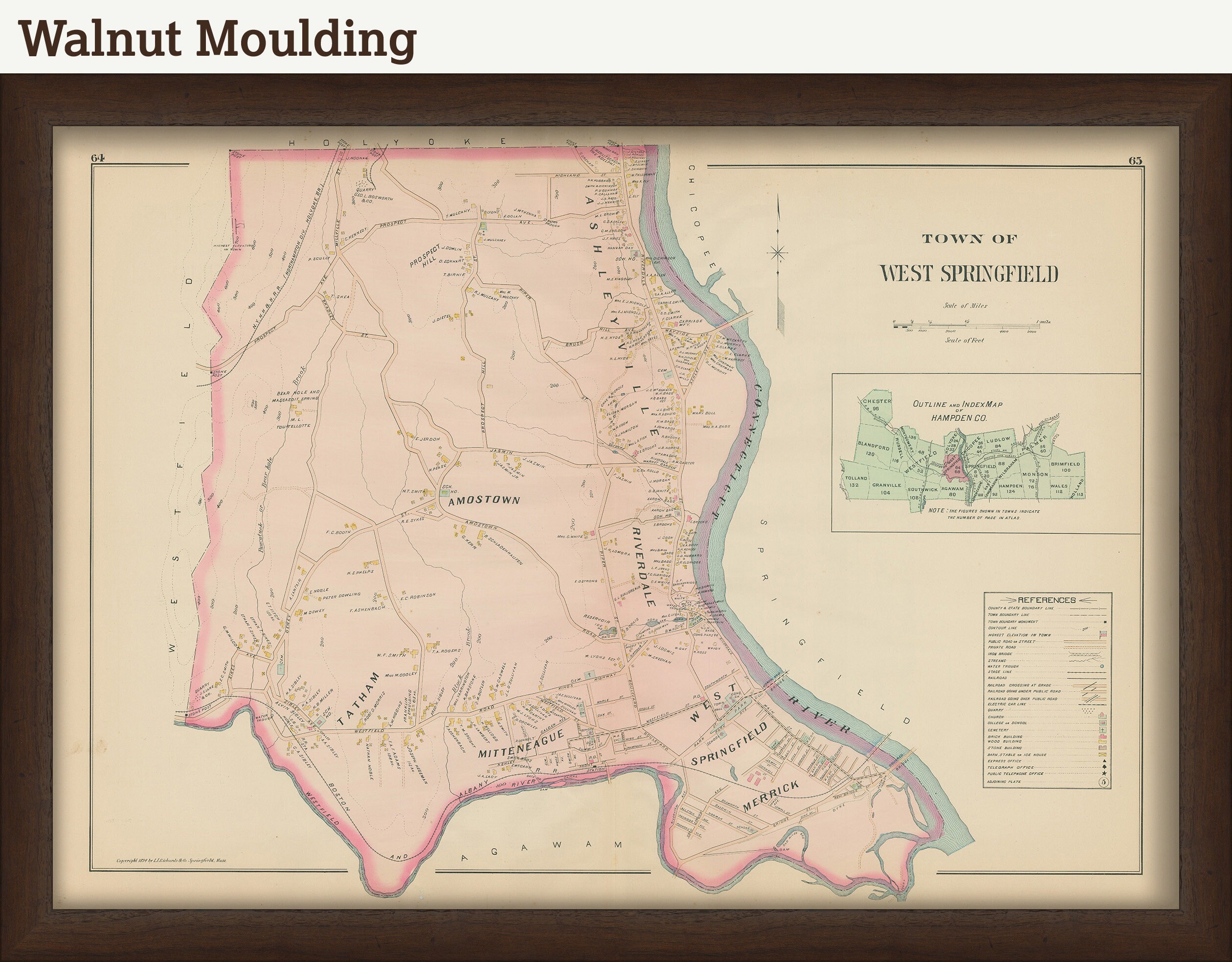 Map Of West Springfield Ma West Springfield Massachusetts 1894 Map Replica Or Genuine | Etsy New  Zealand
