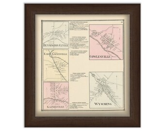 Villages of BENNINGTON, Wyoming County, New York 1866 Map