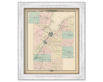 BROWN COUNTY, Wisconsin 1878 Map, Replica or Genuine Original