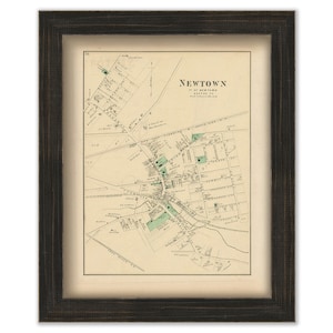 Newtown/Elmhurst, Queens, New York 1873 Map, Replica and GENUINE ORIGINAL