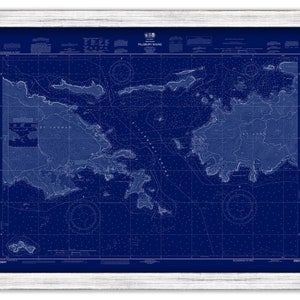 St THOMAS and St JOHN, Virgin Islands  -  2014 Nautical Chart Blueprint