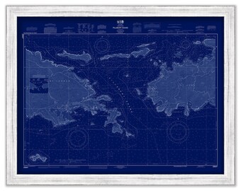 St THOMAS and St JOHN, Virgin Islands  -  2014 Nautical Chart Blueprint