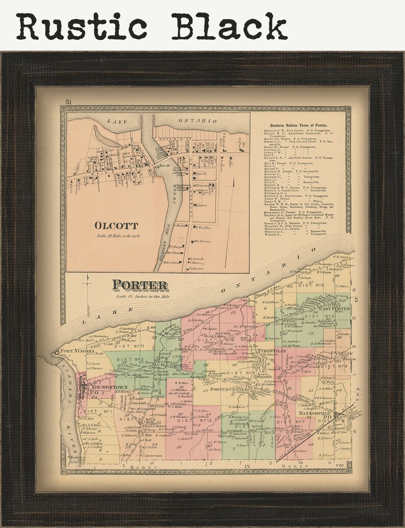 PORTER, New York 1875 Map, Replica or Genuine Original image 5