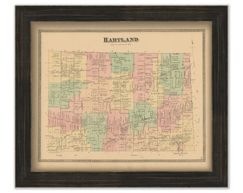 HARTLAND, New York 1875 Map, Replica or Genuine Original