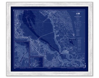 SAN FRANCISCO HARBOR, California - Nautical Chart Blueprint published in 2013