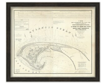 PROVINCETOWN and TRURO, Massachusetts 1836 - A Map of the Extremities of Cape Cod