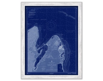 Vineyard Haven and Oak Bluffs, Martha's Vineyard, Massachusetts - 1961 Nautical Chart Blueprint