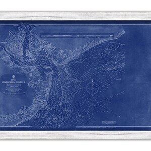 CHARLESTON HARBOR, South Carolina  -  1882 Nautical Chart Blueprint