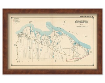 South Hampton, Great Peconic Bay, Long Island, New York Map from 1916