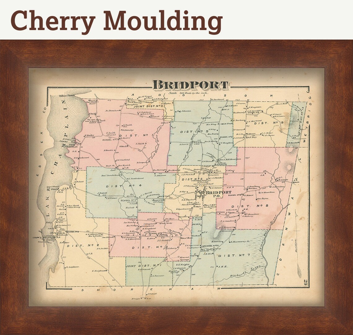 BRIDPORT Vermont 1871 Map Etsy